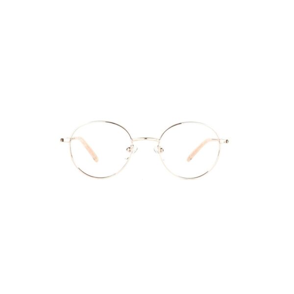dziecięce okulary korekcyjne w kształcie koła w kolorzez różowego złota marki success